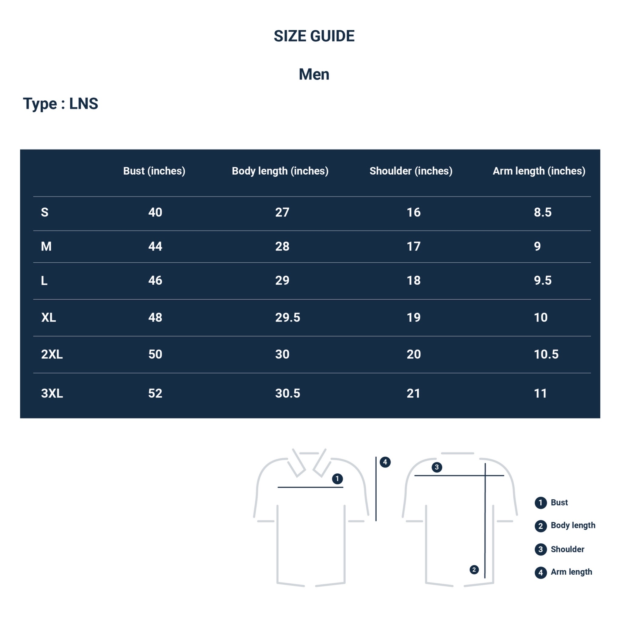 Size Charts LNS