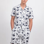 เสื้อเชิ้ต Cotton Crepe ลายช้าง