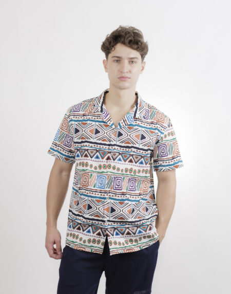 KEL006 Cotton Crepe Collar Shirt- Bohemian